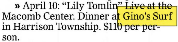 Ginos Surf (Luna Kai Tiki Bar) - Feb 2015 Lily Tomlin (newer photo)